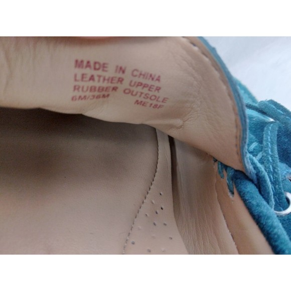Michael Kors Sutton Leather Suede Moccasins Loafer Shoes Teal Womens Size 6 M - Picture 8 of 9
